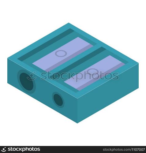 Green double sharpener icon. Isometric of green double sharpener vector icon for web design isolated on white background. Green double sharpener icon, isometric style