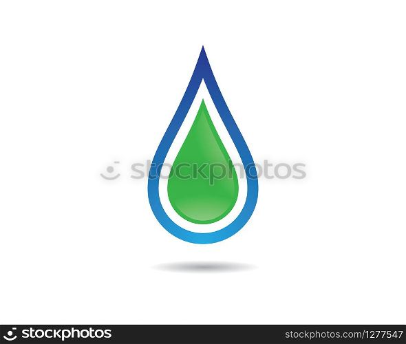 Green drop logo template vector icon illustration design