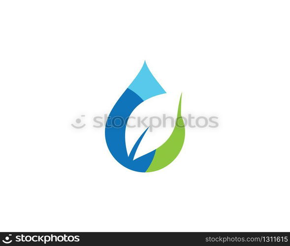 Green drop logo template vector icon illustration design