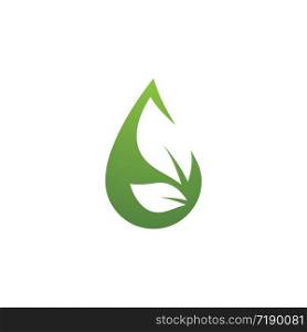 Green drop logo template vector icon illustration design