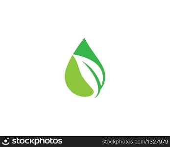 Green drop vector icon illustration