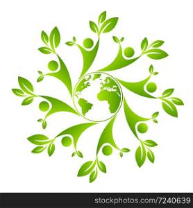 Green earth concept with human leave,vector illustration