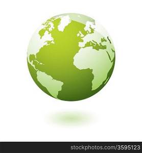 Green earth icon with eco theme