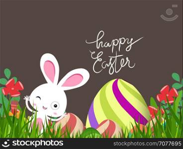 green easter eggs and bunny background