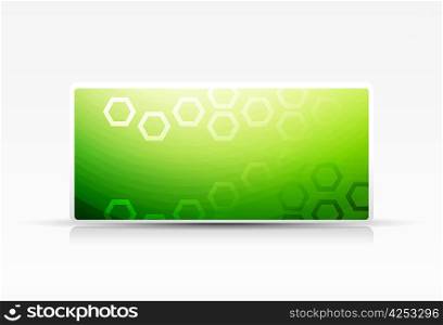 Green eco banner with geometrical pattern