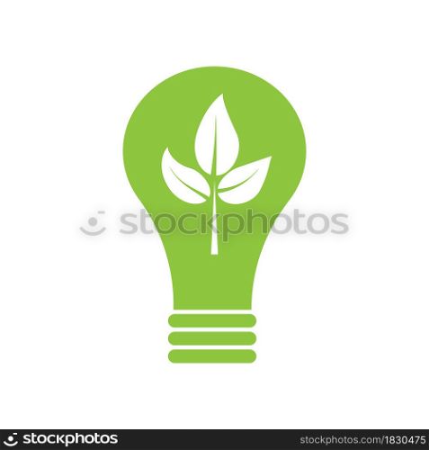 Green eco bulb icon. Nature care emblem. Ecology concept. Clean environment symbol. Vector illustration. Stock image. EPS 10.. Green eco bulb icon. Nature care emblem. Ecology concept. Clean environment symbol. Vector illustration. Stock image.