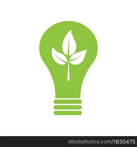 Green eco bulb icon. Nature care emblem. Ecology concept. Clean environment symbol. Vector illustration. Stock image. EPS 10.. Green eco bulb icon. Nature care emblem. Ecology concept. Clean environment symbol. Vector illustration. Stock image.