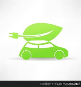 green eco car icon