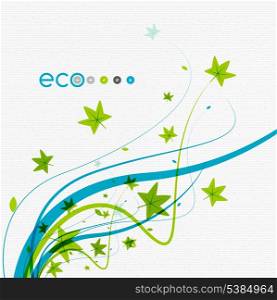 Green eco conceptual leaves on white design for nature concept | banner | background | infographic | business presentation