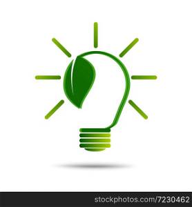 green eco energy concept, plant growing inside light bulb
