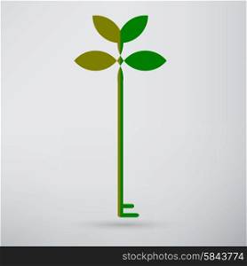 green eco key icon