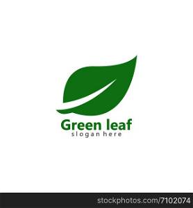 Green eco leaf logo vector icon illustration design