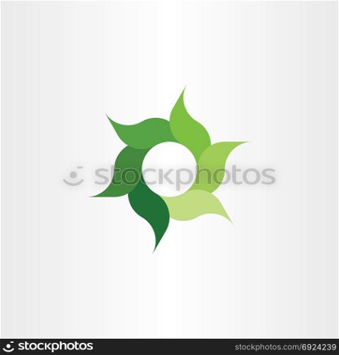 green eco leaves circle logo symbol element
