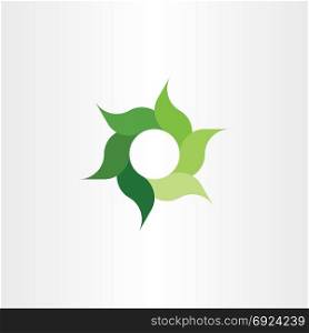 green eco leaves circle logo symbol element