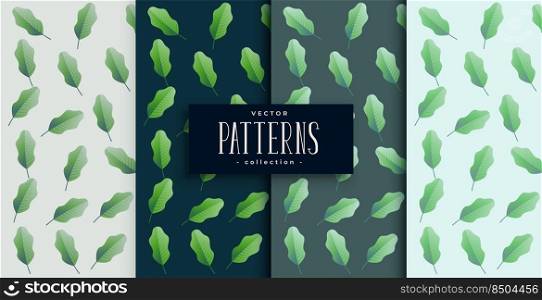 green eco leaves pattern set background