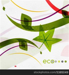 Green eco nature minimal floral concept | flying leaves | nature flying leaves template
