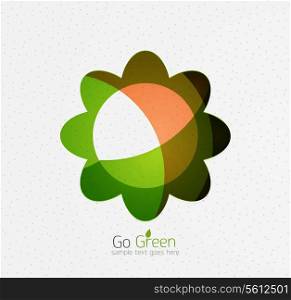 Green eco unusual background concept - illustration of flowers