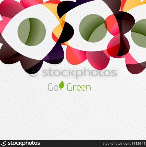 Green eco unusual background concept - illustration of flowers