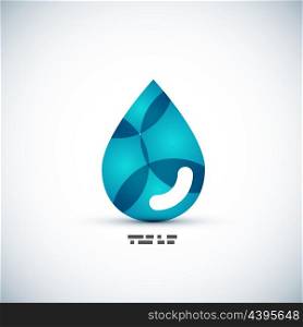 Green eco water drop vector concept