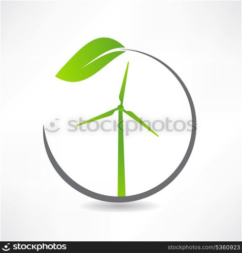 green ecological windmill icon