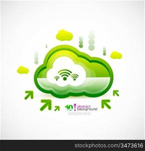 Green ecology cloud. technology concept vector
