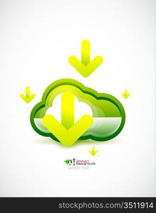 Green ecology cloud. technology concept vector