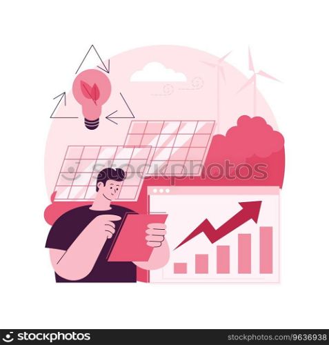 Green economy abstract concept vector illustration. Low carbon global economy, sustainable development, green education, global economic growth, bio circular, climate resilient abstract metaphor.. Green economy abstract concept vector illustration.