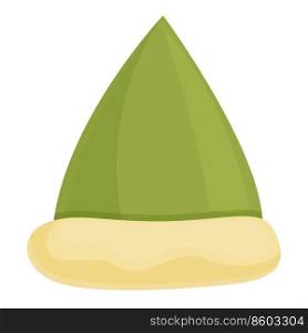 Green elf hat icon cartoon vector. Head holiday. Xmas stick. Green elf hat icon cartoon vector. Head holiday