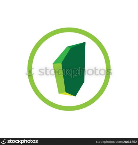 green emerald diamond logo vector icon illustration