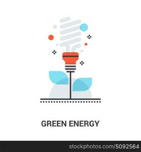 green energy concept. Abstract flat line vector illustration of green energy concept
