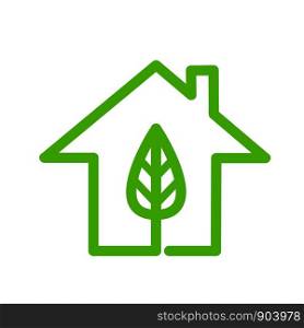 green energy concept, eco house logo on white, stock vector illustration