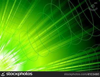 green energy inspired background with flowing waves of power