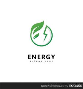 Green energy logo icon; template vector design