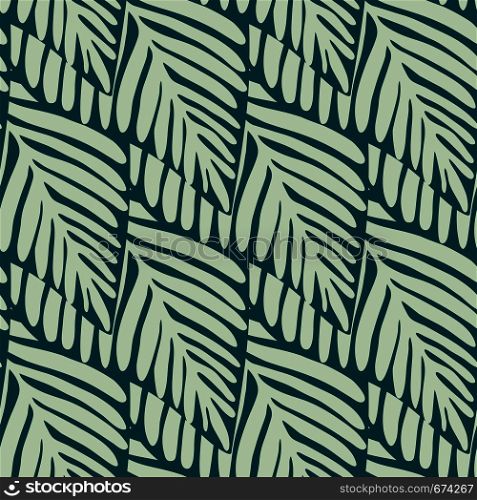 Green exotic plant seamless pattern. Tropical pattern, palm leaves seamless vector floral background.. Green exotic plant seamless pattern. Tropical pattern, palm leaves