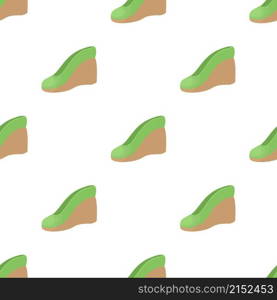 Green female shoe on a platform pattern seamless background texture repeat wallpaper geometric vector. Green female shoe on a platform pattern seamless vector