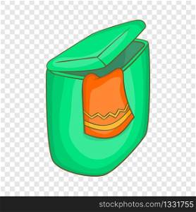 Green flasket for dirty washing icon in cartoon style on a background for any web design . Green flasket for dirty washing icon