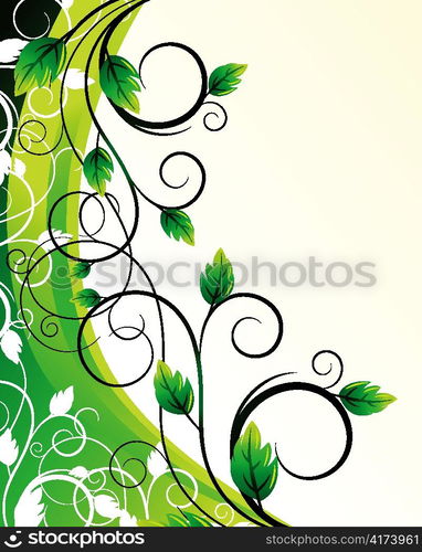 green floral background vector illustration