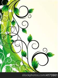 green floral background vector illustration