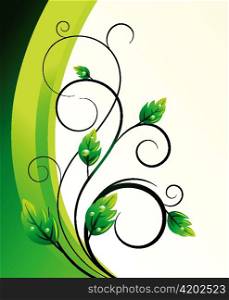green floral background vector illustration