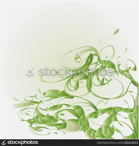Green floral. Illustration of abstract green floral ornament background.