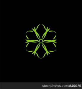 Green floral ornamental logo template Illustration Design. Vector EPS 10.