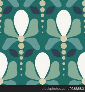 Green floral seamless pattern. Floral wallpaper