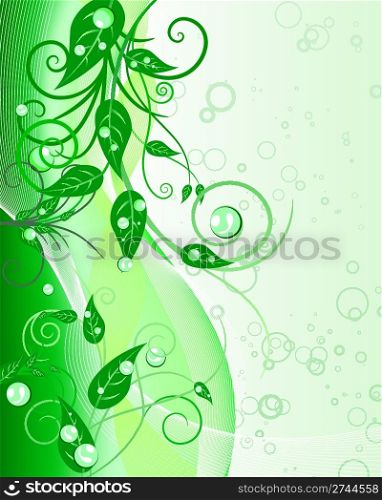 Green floral vector background for design use