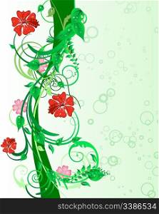 Green floral vector background for design use