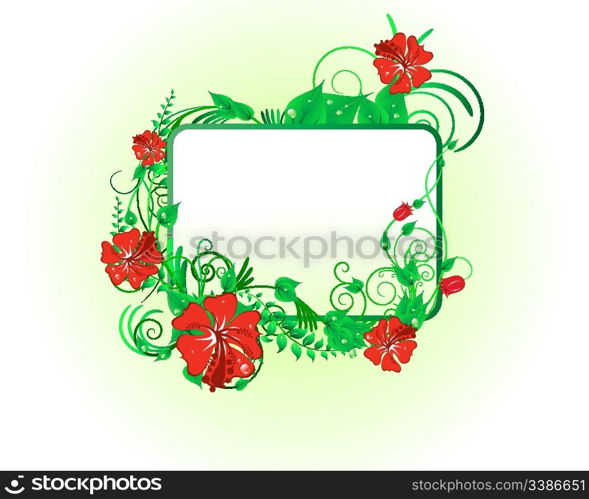 Green floral vector background for design use