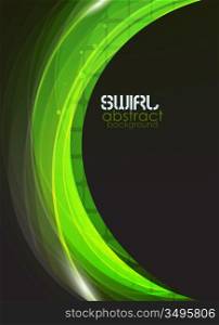 Green flow vector abstract background