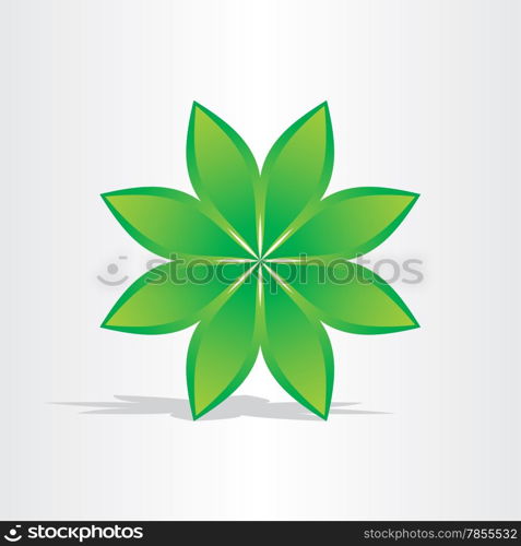 green flower abstract design element stylized icon