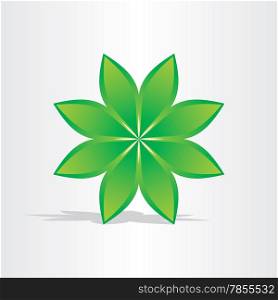 green flower abstract design element stylized icon