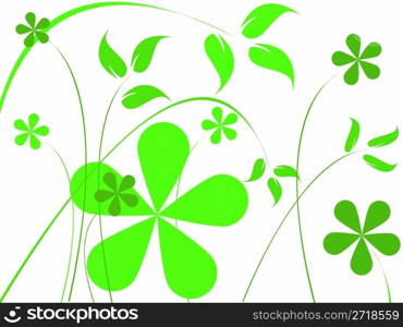 green flowers, abstract art illustration