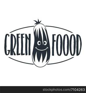 Green food logo. Simple illustration of green food vector logo for web. Green food logo, simple gray style
